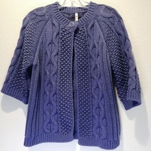 Leo & Nicole Women's Cotton Blend Cardigan Blue - Size S